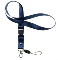 Šňůrka na krk na mobil - 20 mm - MODRÁ plast