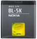 Baterie  Nokia BL-5K-Originální baterie BL-5K pro mobilní telefony Nokia: Nokia C7 / C7-00 / Oro / N85 / N86 8MP / X7 / X7-00